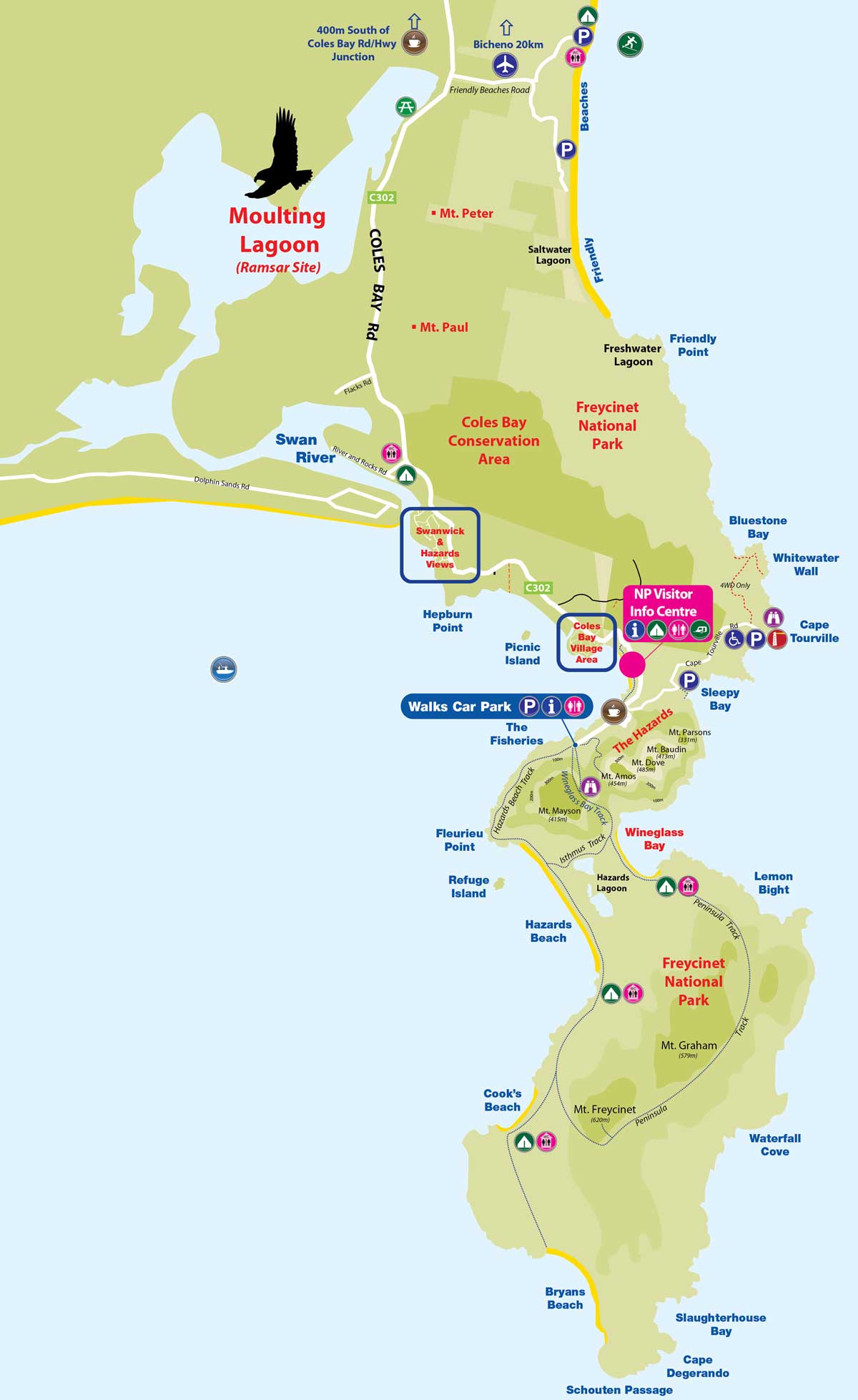 Map of Freycinet peninsula