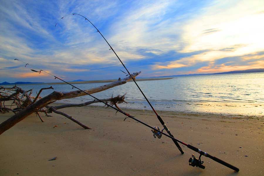 Fishing Rods Beach Infront of House