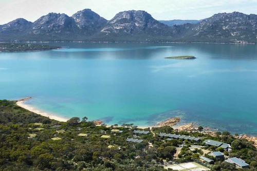 Flying over Freycinet Tasmania